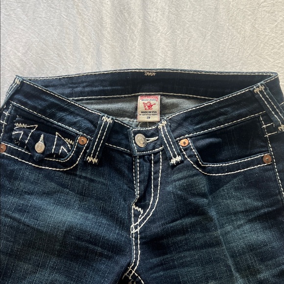 Vintage True Religion Indigo low rise Flare Jeans; women’s 29 - Picture 2 of 8